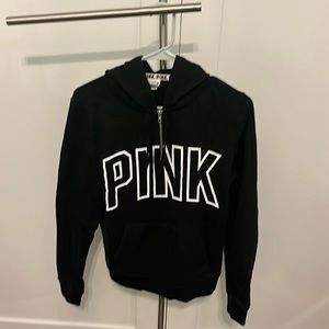 PINK Quarter Zip Black Hoodie